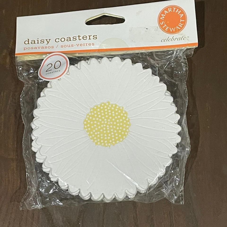 (60) Posavasos Martha Stewart Celebrate Flor Margarita Nuevo Fiesta Ducha Nupcial Bebé Foto 2 de 4