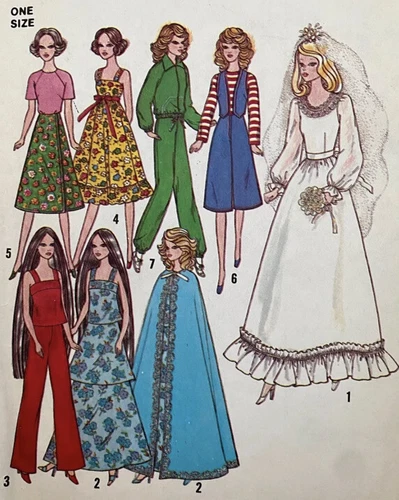 VTG Simplicity 8281 UNCUT Sewing Pattern Fashion Doll Outfits Barbie 11.5 12.5"