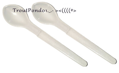 Tupperware Hang On Spoon Set 2 Vtg Made USA Sheer Condiment Jelly Baby Feeding