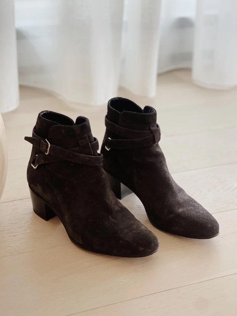 Stivali in pelle scamosciata Saint Laurent (TAGLIA 37)