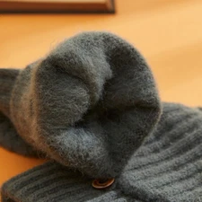 Zonbailon Men's Knitting Gloves Winter Thickened Warm Writing Anti-flip Gloves