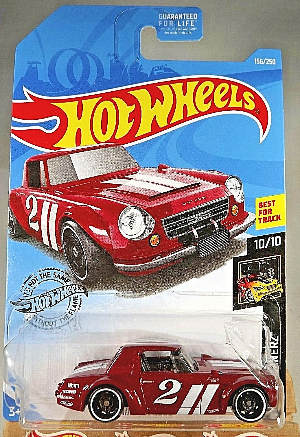 2019 Hot Wheels #156 Nightburnerz 10/10 DATSUN FAIRLADY 2000 Drk Red w/Blk DD8Sp