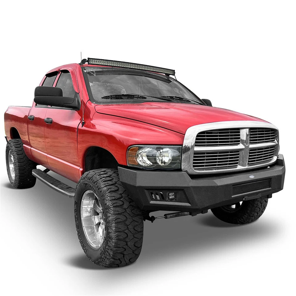 Hooke Road Full Width Black Steel Front Bumper Fit 2003-2005 Dodge Ram 2500 3500 - Изображение 3 из 4