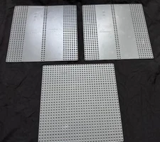 3 LEGO GRAY BASE PLATE 10 x 10 LANDING STRIP building toy set lot used pieces