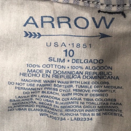 Arrow Boys Sz 10 Slim Dress Pants Navy Blue Pleated 100% Cotton School Preppy - Picture 5 of 8