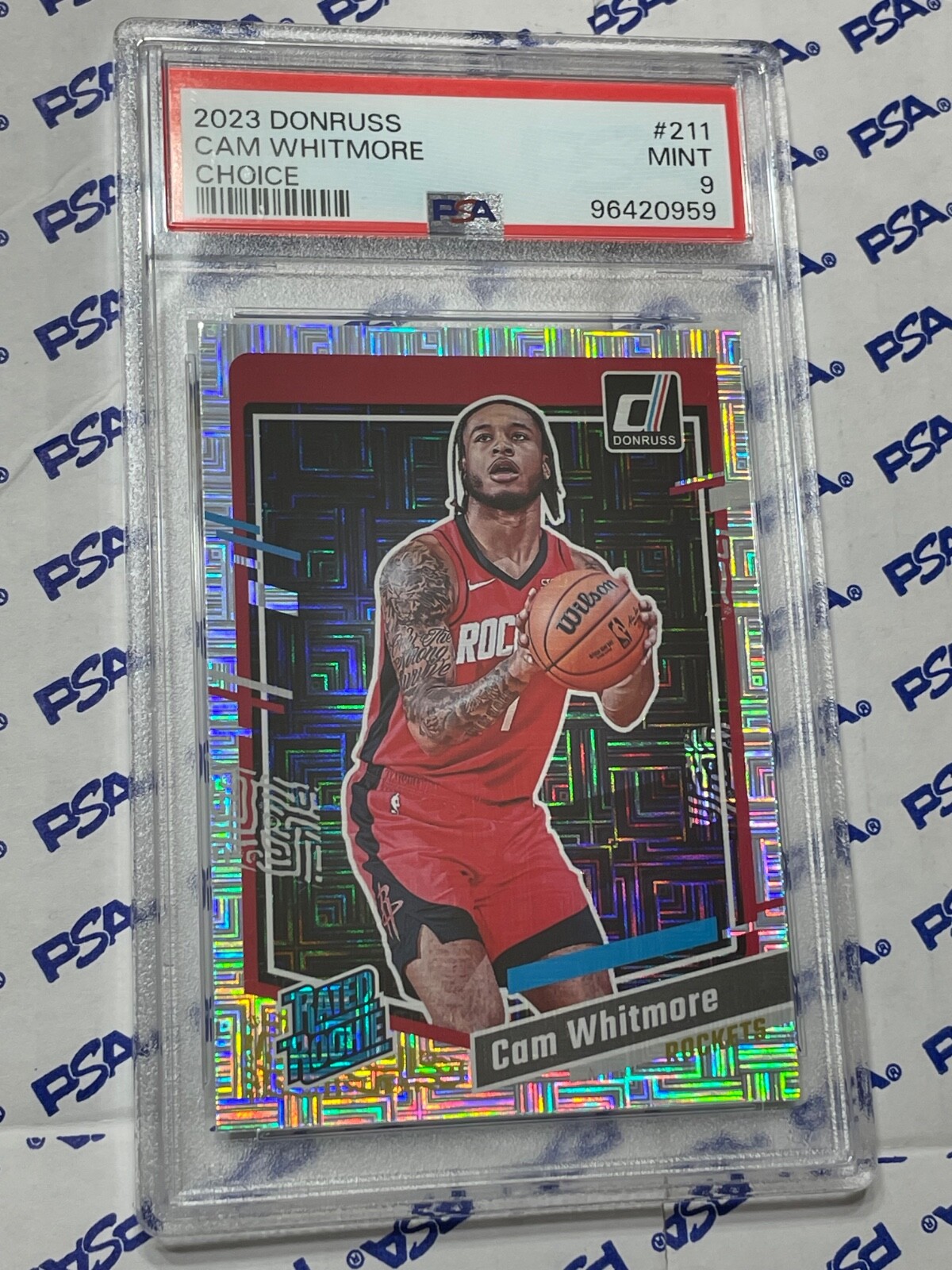 CAM WHITMORE 2023-24 Donruss #211 Choice PSA 9 MINT Rookie RC ROCKETS LOW POP!