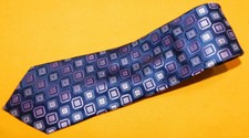 MEN'S VERSA PURPLE/BLUE SQUARES MOTIF TIE - TIES - NECK TIES - DESIGNER TIES