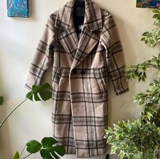 Papaya Size 8 Checked Long Coat Brown/beige/tan