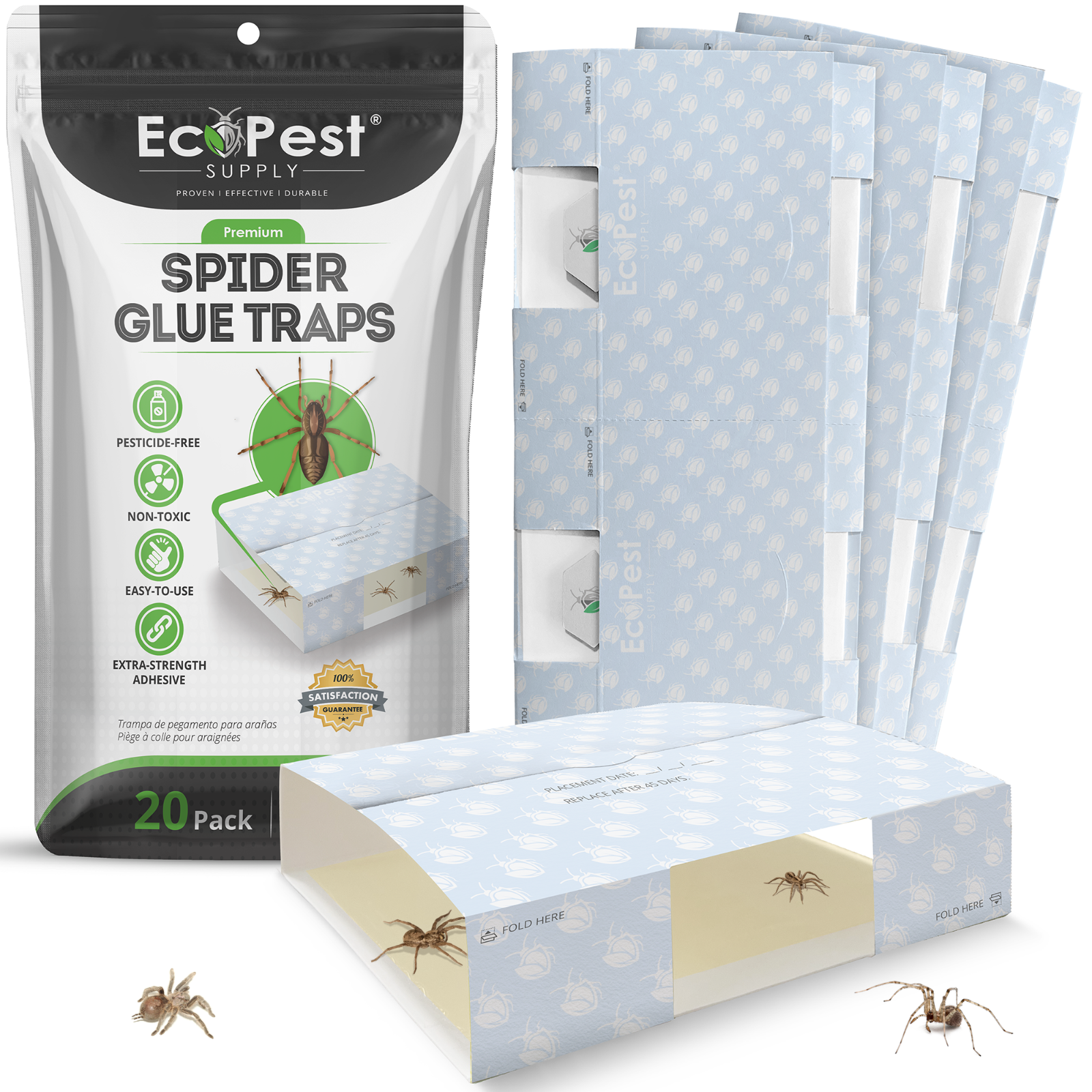 Spider Glue Traps – 20 Pack | Sticky Indoor Pest Control Trap for Spiders