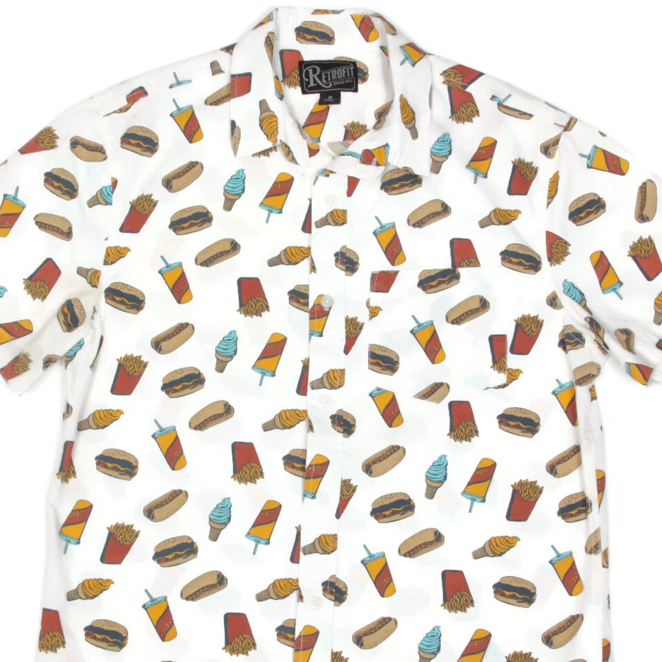 RETROFIT Fast Food Burger Soda Soft Serve Short Sleeve Mens Shirt size Small 184 - Image 2 of 4