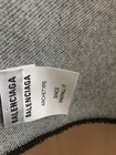 Balenciaga cashmere/wool black and gray logo scarf — photo 8