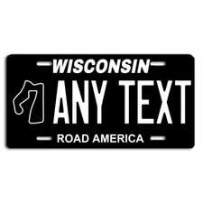 Wisconsin Road America License Plate Tag Custom Personalized ANY TEXT YOUR NAME