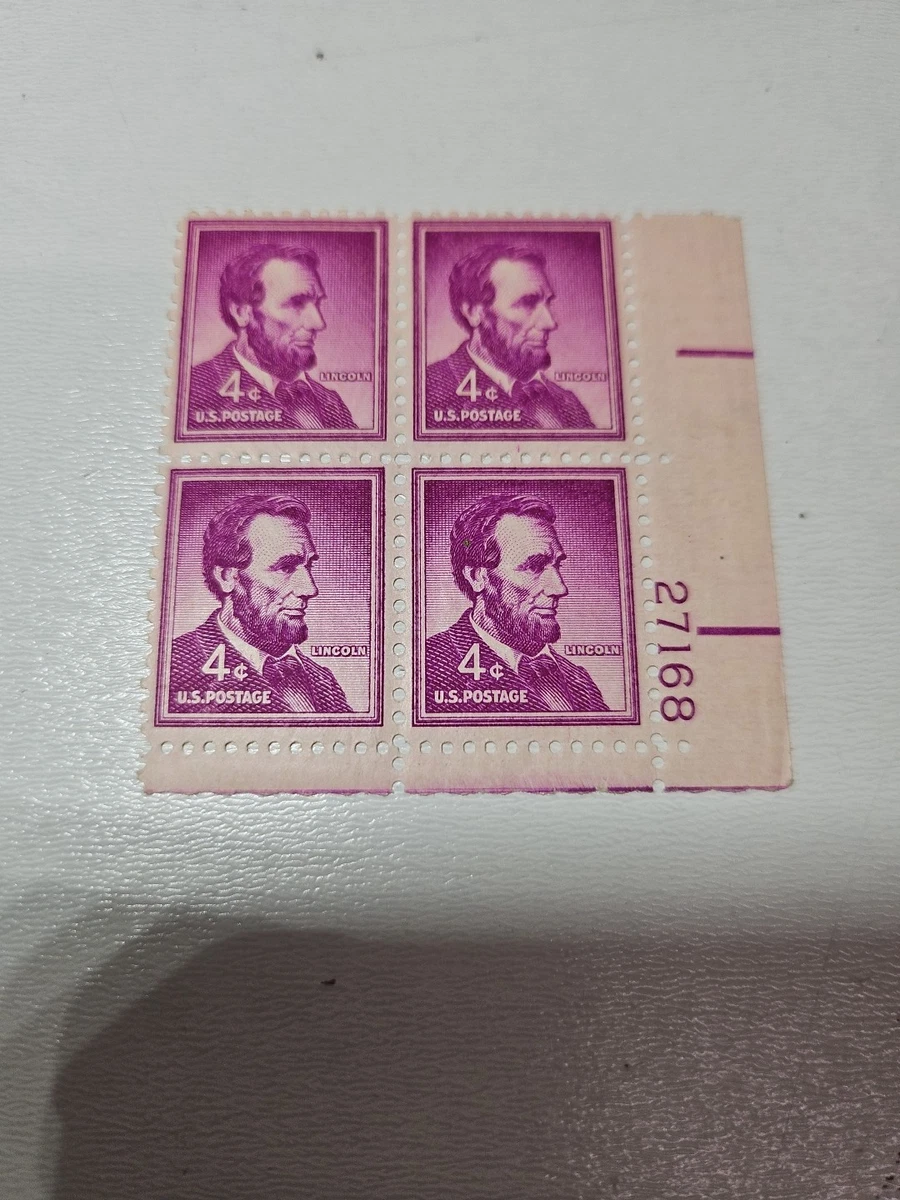 米国ビンテージ使用済切手　4￠リンカーン Abraham Lincoln 4 Cent Stamp In Unused Us Stamps (1941-Now) for