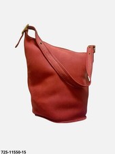 Vintage Old Coach 9085 Red Leather Duffle Sac Feed Bag Womens Handbag Purse VTG