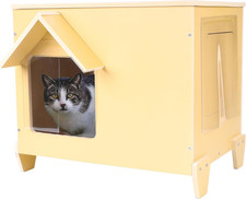 Sturdy Waterproof Outdoor Cat House with Escape Door for Stray Cats