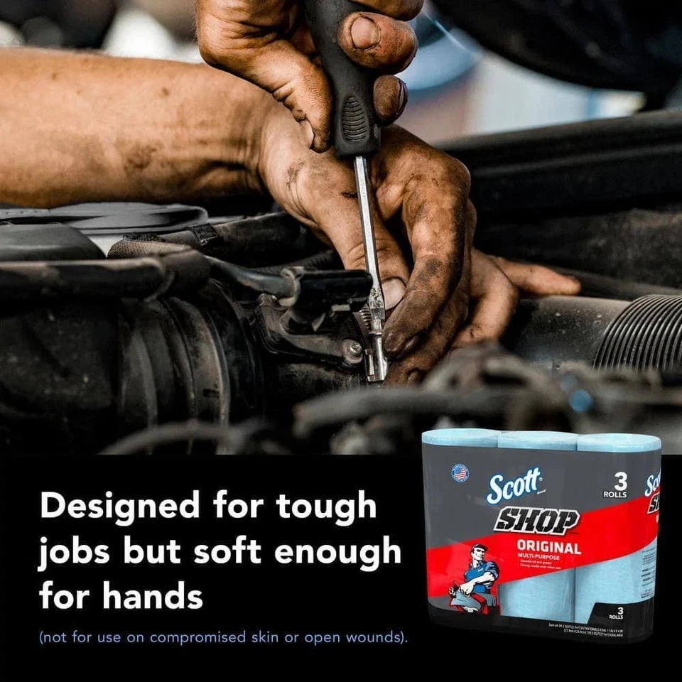 Scott Shop 毛巾原装蓝色商店毛巾 10 件装 - 3 包 10 (30 卷) — 第 4/4 张图片