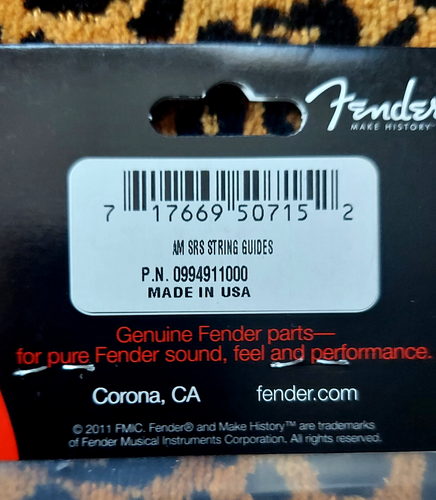 genuine Fender USA stratocaster (2) string guides #0994911000 - Picture 5 of 5