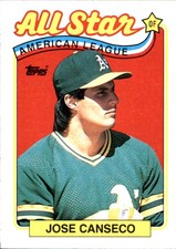 Jose Canseco 1989 Topps #401 Oakland Athletics FREE SHIPPING AutographDen