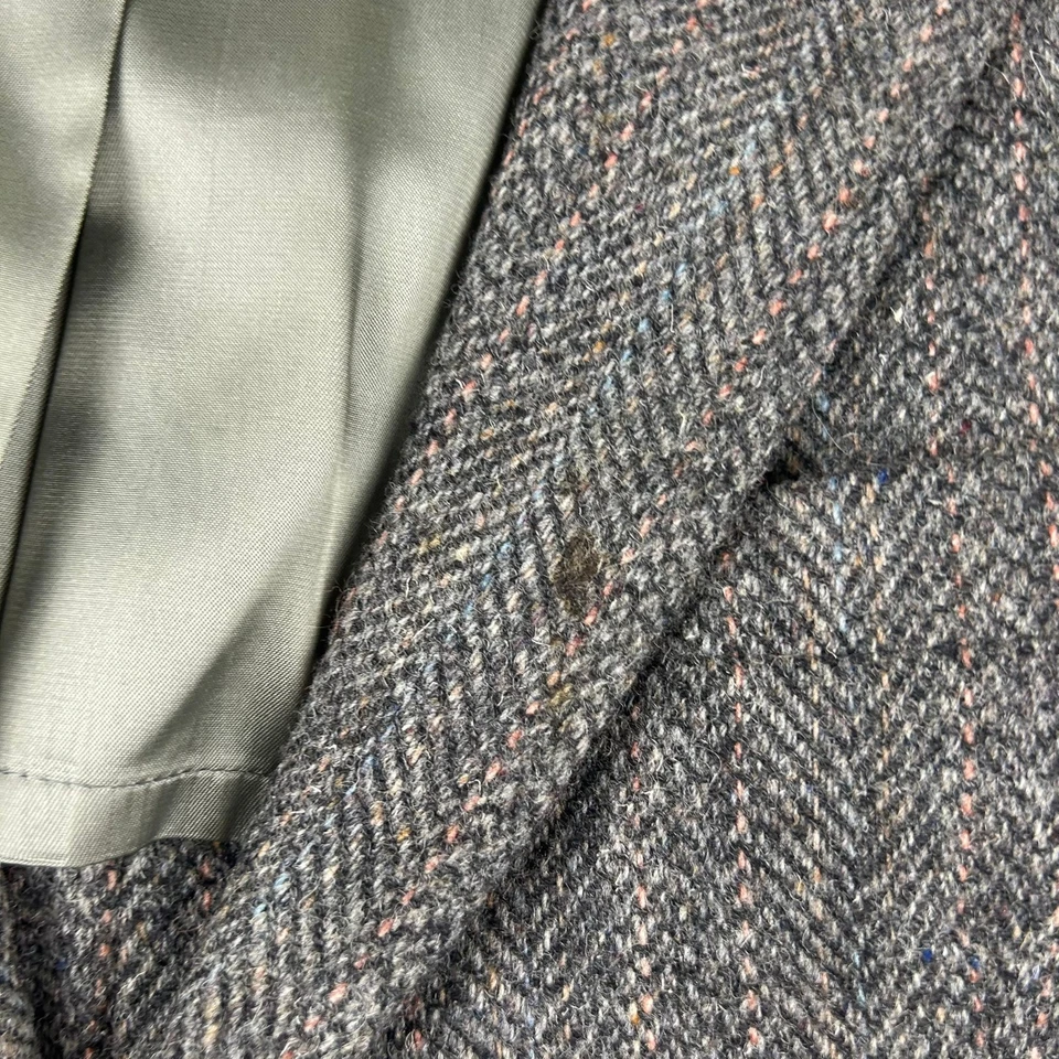 Blazer Harris Tweed Para Hombres 42 Gris Regular Pura Lana Escocesa Tejido a Mano Hebridrides * Foto 3 de 4