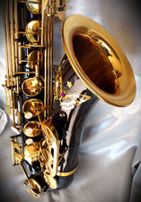 OPUS USA Black/Gold "Butterfly" Tenor Sax w/Vintage Mpc. New Case - EXCELLENT