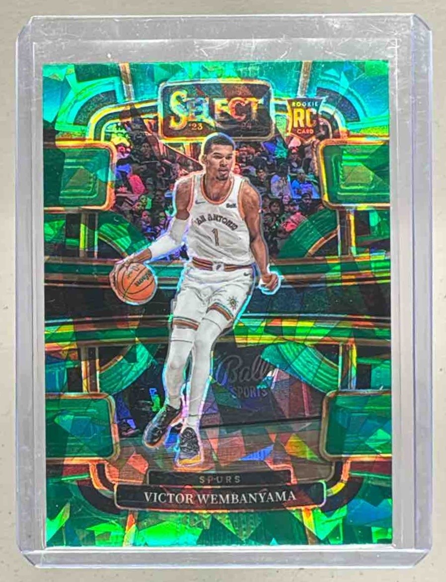 Victor Wembanyama 2023 Panini Select #87 Green Ice Prizm Rookie RC Concourse