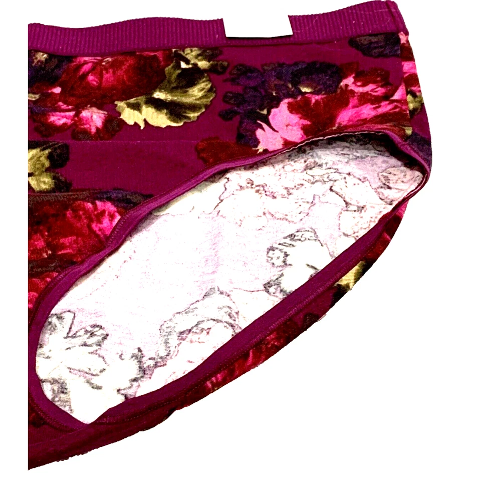 NWT Lane Bryant Deep Purple and Pink Floral High Leg Brief Panties in XL 14 16 - Image 4 of 4