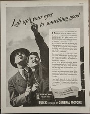 1943 Buick General Motors Vintage Ad Lift up your Eyes to Something Good