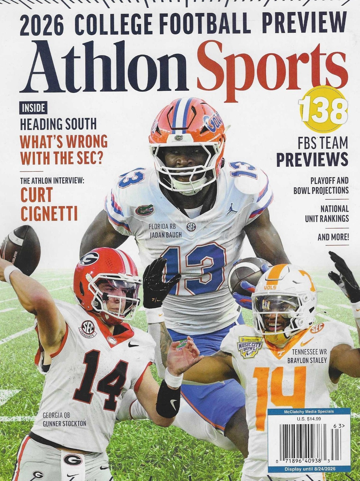 Athlon Sports Magazine 2026: College Football Preview  UGA, UF, UT