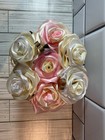 Forever Ribbon Flower Purse Bouquet Pink & Gold Eternal Vday Gift 6 Roses Lux — photo 2