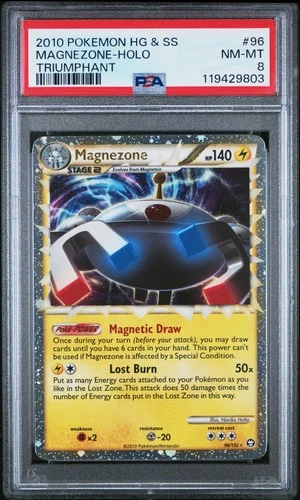 2010 POKEMON HEARTGOLD & SOULSILVER TRIUMPHANT #96 MAGNEZONE-HOLO PSA 8