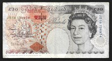 Great Britain 10 Pounds 1992-1993 P#383 Queen Elizabeth II