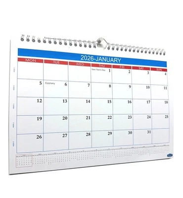 GENXON 2026 Calendar A4 Landscape Month To View Wall Planner Family Office Organiser