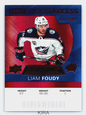 2020-21 Upper Deck Credentials - Liam Foudy #127 - Debut Ticket Access Red /199