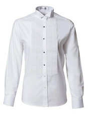 Classix Aubrey Women's Size 14 White Pleated Front Wingtip Tuxedo Shirt White
