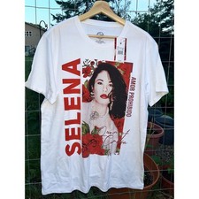 Official Selena Quintanilla Amor Prohibido White Graphic T-Shirt Medium NWT