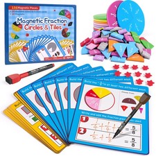 Magnetic Fraction Tiles Fraction Circles Activity Classroom Set Math Manipul...
