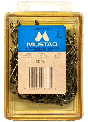 Mustad 92553 Size 5/0 Beak Hook 100 Count Package