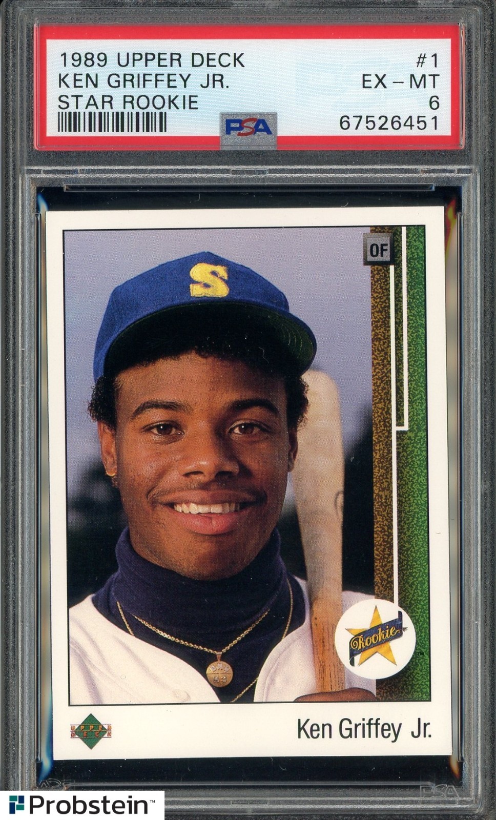 1989 Upper Deck Star Rookie #1 Ken Griffey Jr Mariners RC HOF PSA 6 EX-MT