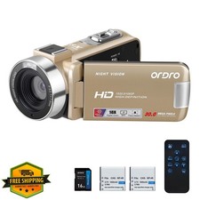 ORDRO B320 1080P Camcorder 30MP 18X Zoom Gold