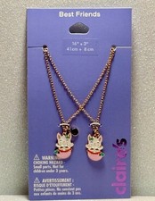 Claire  s Cat Mermaid best friend necklaces New.