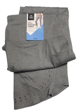 Members Mark Perforated Ankle Leggings  Gray, Size Large