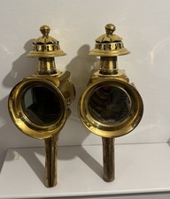 Vintage Brass Pair Of Victorian Carriage Lamps