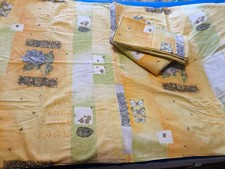 Flanell Biber Bettwäsche 135x200-80x80cm Gelb-Grün 4Tlg