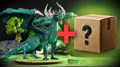 D&D Miniatur Green Dragon + Mystery Mini | Handbemalte Premium Figur Resin ttrpg