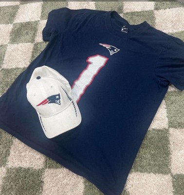 Nike New Bundle Patriots Cam Newton #1 Blue T-Shirt Size L NFL Football w/ hat
