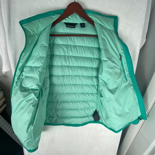 Marmot 700 Fill Puffer Jacket Womens XL Green Insulated Quilted Ski Full Zip - Picture 3 of 15