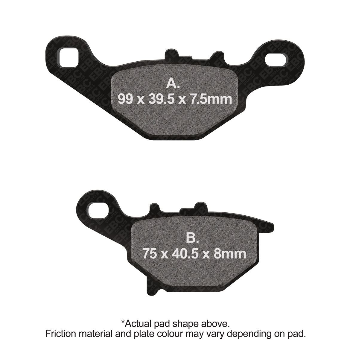 EBC Motorcycle R Series Brake Pads Front Left for Kawasaki KLX 125 L 2003 - 2006