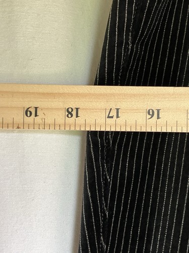 High Rise Mob Wives Pin Stripe Corduroy Black Pant Woman Sz 4 Straight Leg - Picture 11 of 15