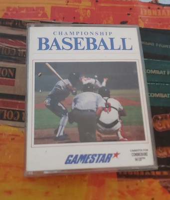 Championship Baseball Commodore 64 (Tape, Manual, Box) works 8-bit classic