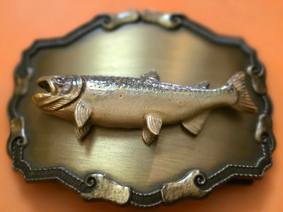 Vintage Raintree Fish Belt Buckle Depicting A Salmon